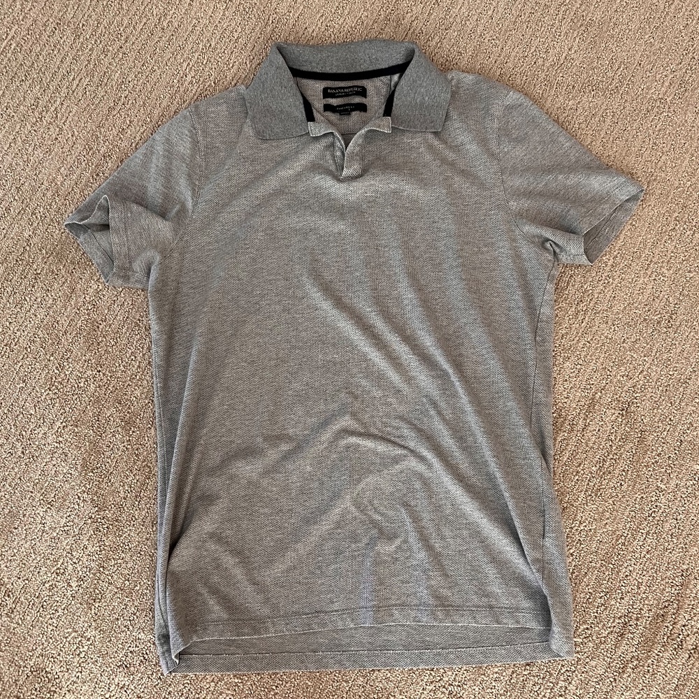 BANANA REPUBLIC Mens' Gray Luxury Touch Polo sz M